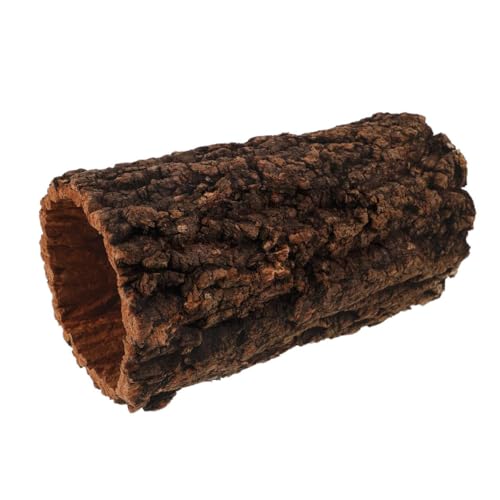 DECHOUS Reptile Hide Cave Hollow Log Hide for Leopard Gecko Crested Gecko Corn Snake Moist for Reptiles Amphibian Hideout Terrarium Decor 7.87 X 3.93 X 3.93 in