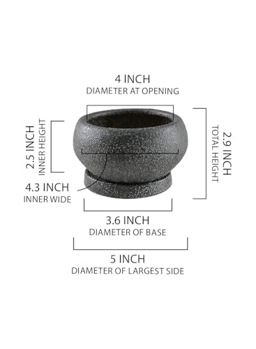 Serene Spaces Living Kuro Ceramic Low Planter with Saucer – Modern Textured Pot for Succulents, Cactus & Indoor Décor, Mini Black Planter, 5" Diameter & 2.9" Tall, Pack of 4 - size: Pack of 4