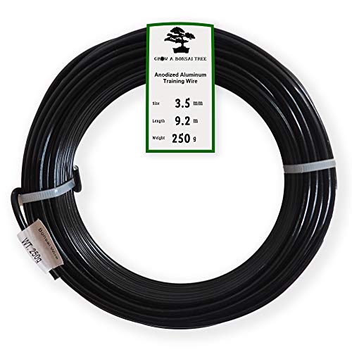 Anodized Aluminum 3.5mm Bonsai Training Wire 250g Large Roll (30 feet) - Choose Your Size and Color (3.5mm, Black) - color: Black, size: 3,5 mm