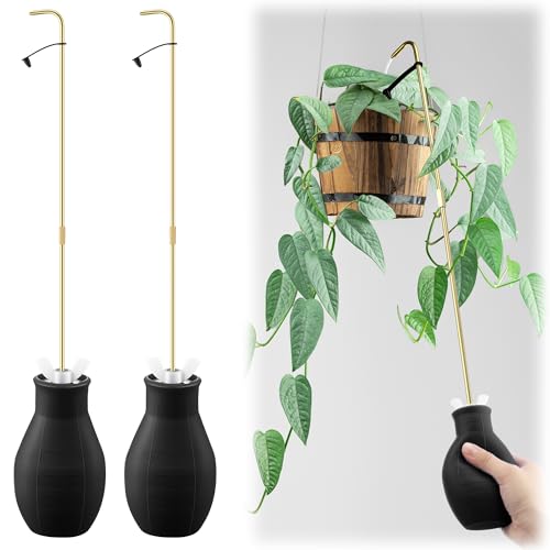 2 Pack Squeeze Bottle for Hanging Plants, 19" Long Spout Plant Watering Bottle, Easy Squeeze Indoor/Outdoor Watering Can Alternative, Precise Sprinkling for Hanging Baskets, Houseplants (Black) - color: Black