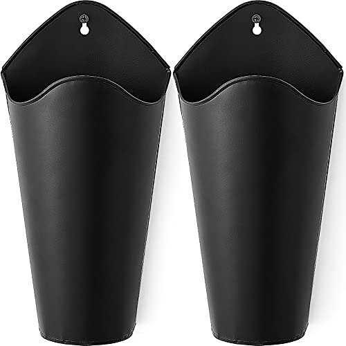 Mkono Metal Wall Planter, Hanging Vase for Flowers Plants, Set of 2, Black | Rustic Farmhouse Decor, Easy Wall Mount, Faux Greenery Holder, Living Room Bedroom Kitchen Bathroom, Housewarming Gift - color: Black