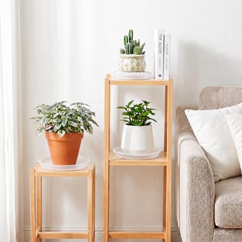 5 Pack 9 Inch Clear Plant Saucers, 5 7 9 11 13 15 Inch Plastic Plant Trays for Flower Pots Plant Drip Water Catcher Tray Indoors Outdoor (9 Inch) - size: 9 Inch