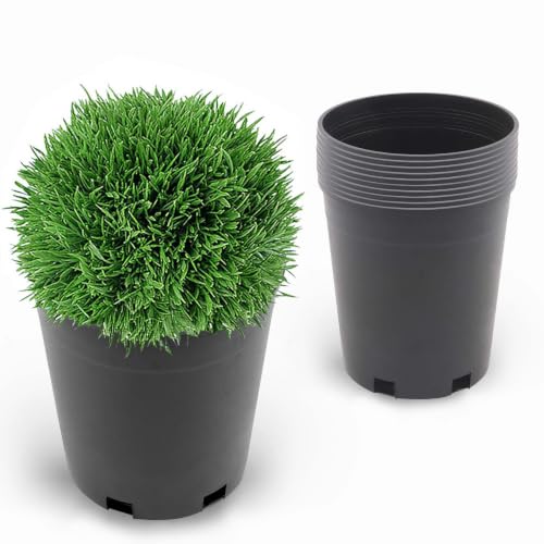 10-Pack 0.7 Gallon Round Planter Nursery Pots, Flower Plant Container Injection Molded Plastic Nursery Pot Gardening Pots for Indoor Outdoor Vegetables, Succulents, Black - color: Black, size: Round-1Gallon-10pcs