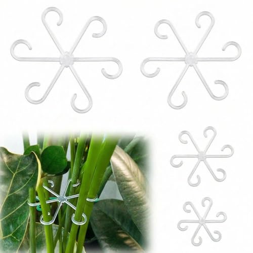 4PCS Climbing Plant Support Clip Durable Clear Plastic Adjustable Vine Organizer for Indoor Pots, Balcony, Flower Stems, Transparent - color: Transparent