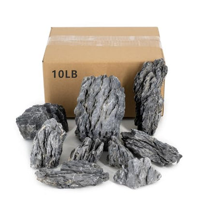 Natural Rocks Seiryu Stones Aquariums Stones for Aquascaping, Aquariums, Terrariums, Vivariums Decorative Stone,Reptile Enclosures,Paludariums,and Gardens-10lb（2 to 7 inch） - size: 10Lb (2-7 inch)
