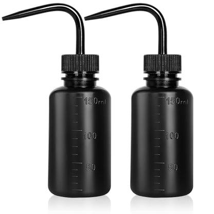 Melphoe Tattoo Wash Bottle Squeeze, 2Pcs 150ml Water Squirt Bottle Succulent Watering, Safety Rinse Watering Tools, Tattoo Supplies, Irrigation Sprinkling Can Wash Plant (Black) - color: Black, size: 5 Ounces