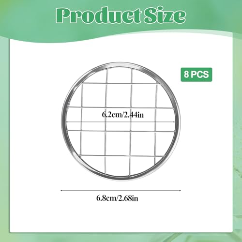 Metal Mason Jar Lid, 8 PCS Flower Jar Frog Lid Insert Floral Arrangement Supplies Floral Organizer Lids Insert with Square Grids Flower Arrangement Holder for Regular Mouth Mason Canning Jars - size: Small6.8cm