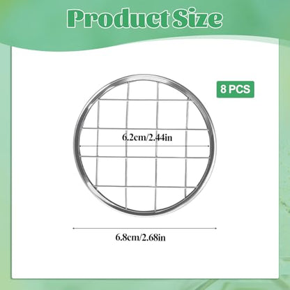 Metal Mason Jar Lid, 8 PCS Flower Jar Frog Lid Insert Floral Arrangement Supplies Floral Organizer Lids Insert with Square Grids Flower Arrangement Holder for Regular Mouth Mason Canning Jars - size: Small6.8cm