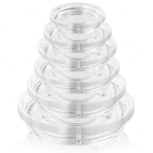 36 Pack Clear Plant Saucers for Indoors (4 6 8 10 12 14 Inch) Flower Pot Saucers for Potted Plants Plate Set Plant Trays for Indoors No Holes Plants Saucer Trays for Pots Drip Tray Bull Plastic Tray - color: Clear, size: 4 6 8 10 12 14 inch: 36 pcs