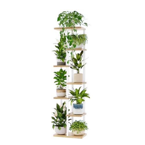 Bamworld Plant Stand 7 Tier Tall Shelf for Multiple Plants White - color: White, size: 7 Tier