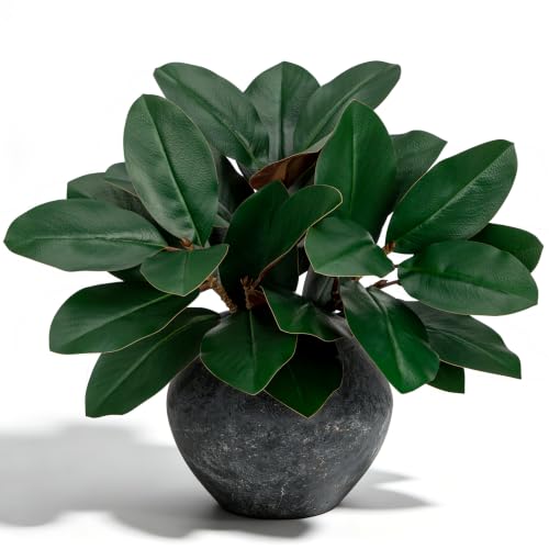 Briful Faux Magnolia Leaves Branches 22in Artificial Magnolia Stems - color: Short Stem Magnolia Stems