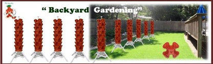 Vertical Gardening Planters - Mr Stacky Pots Can Use Any Growing Medium (Soil, Clay Pebbles, Vermiculte, Perlite, Coco Fiber) - Great for Hydroponics and Aquaponics Too - Build Your Own Stacking - color: Stone