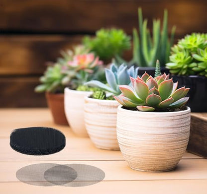 Mini Skater Plant Pot Mesh Drainage Screens Round Flower Pot Hole Cover Mesh Pads for Houseplant Outdoor Planters Succulents Bonsais Pots Eye Mesh Mats to Keeps Soil from Draining Out (50, 4 Inch)