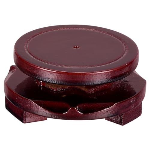 PATIKIL Planter Display Stand, 3.5 Inch Dia Round Bonsai Stand Imitation Wood Style Rotatable Home Decor Display for Table Lamp Teapot Base - size: 3.5 Inch