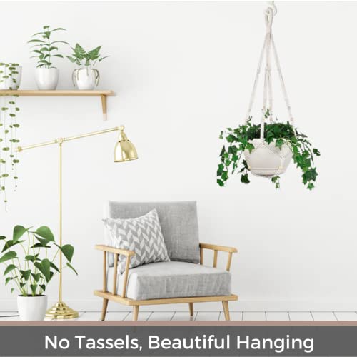 2 Pack Macrame Plant Hanger Large for 12 inch Pot, Large Plant Hanger - color: White