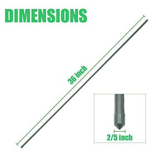 Mininfa Steel Plant Stakes 3 Feet, Plastic Coated Metal Garden Stakes Supports Climbing for Tomatoes, Trees, Beans, 25 Pack - size: 3 Feet 25 Pack