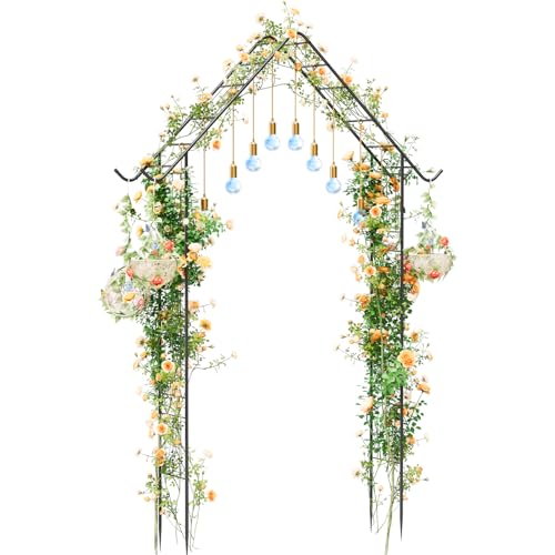 Heavy Duty Garden Arch Trellis for Climbing Plants Garden Arbor Arches | Flower Arch Arched Trellis Outdoor for Raised Plant Support, Metal Arch Backdrop Stand for Wedding Party Christmas Decoration
