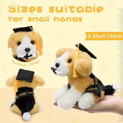 Tezituor 6 Pcs Graduation Plush Dog Bulk Toy 6", 2026 Cute Puppy Graduation Stuffed Animal Gift for Boys and Girls Graduates, Congrats Grad Keepsake - color: 6 Dogs Grad