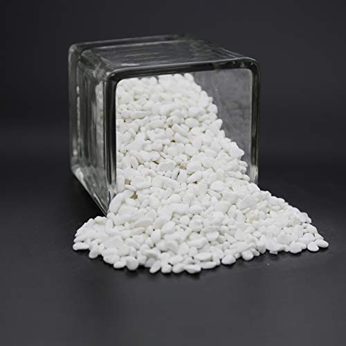 WGV mini Crushed Rock Gravel, 24 lbs Decorative Ornamental Pebbles Stone, Accent Vase Filler for Landscaping, Succlents, Aquarium and Terrarium, Crafting for Home Decor, 24 Plastic Bags, Snow White - color: Crushed White, size: 24 lbs
