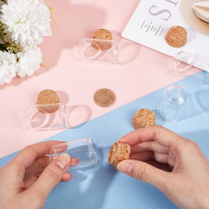 SUNNYCLUE 12Pcs Mini Glass Dome Cover 30x50mm Mini Dome Glass Jar Glass Display Dome Glass Bell Jar with Cork Base Mini Cloche Dome Small Glass Bottles for Wedding Home Christmas Party Favor Decor