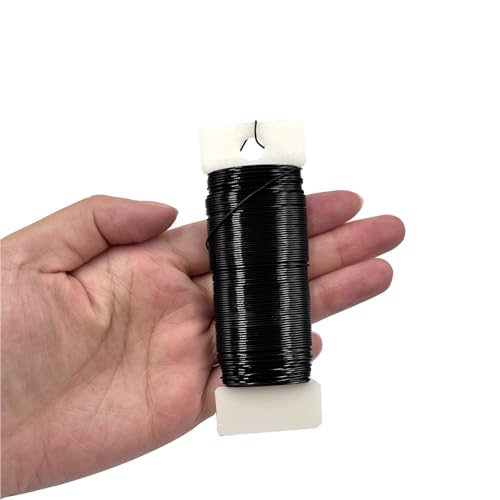 22 Gauge Black Metal Floral Wire, 38 Yards/35 Meters,for Christmas Wreaths,Tree Decoration,Flower Arrangement,Craft Wire,Flower Wire,Garden Wires,Flowers Bouquet Accessories,Jewelry Wires DIY - size: 22Gauge-Black-1P/38Yards