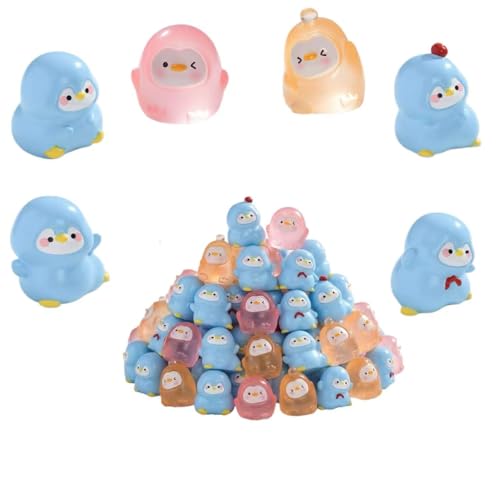 60Pcs Mini Penguins Figures,Glow in the Dark Tiny Resin Penguin Charms,Resin Statues for Car Dashboard Ornaments,Fairy Garden Accessories,Moss Terrarium Decor,Adult DIY Craft Projects (Blue Penguin) - color: Blue Penguin