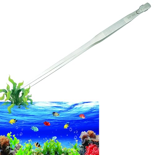 Extra Long Aquarium Tweezers, 18.9 Inch Feeding Tongs - size: 18.9inch, Curved