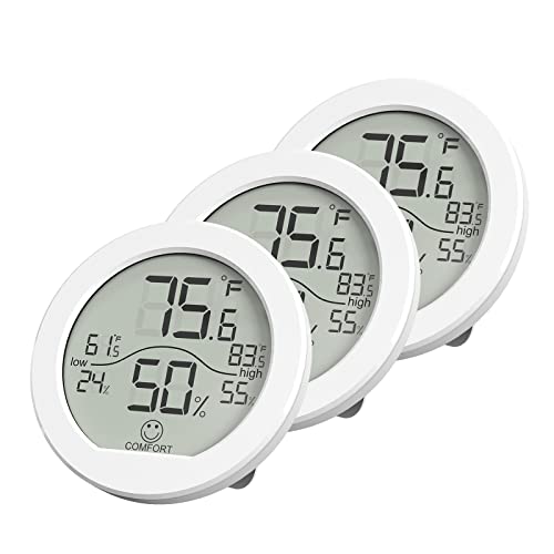 Indoor Digital Hygrometer Thermometer for Room Temperature Humidity Meter - color: White, size: TH1 x3