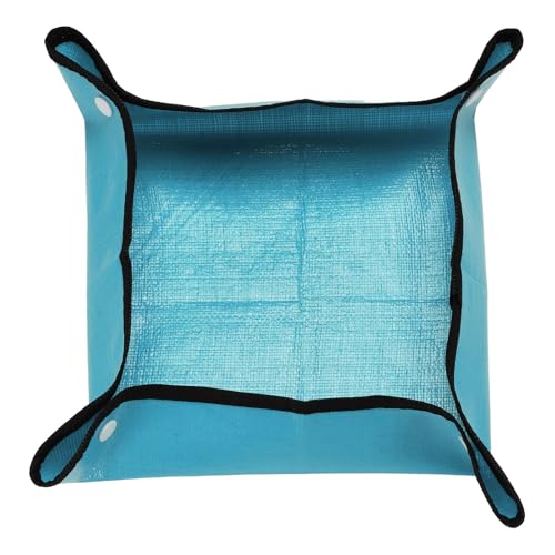 HARFINGTON Repotting Mat 13" x 13" PE Cloth Waterproof Plant Repotting Mat Foldable Portable Gardening Potting Tray with Plastic Buckle for Indoor Plant Change Soil Watering, Blue - color: Blue, size: 13" x 13"