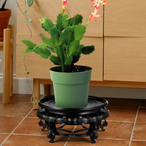 Resin Pedestal Base 9.64 in Round Plant Stand for Vase Fishbowl Flower Pot Bonsai Indoor Outdoor Chinese Display Rack for Living Room Balcony Office Patio Decor