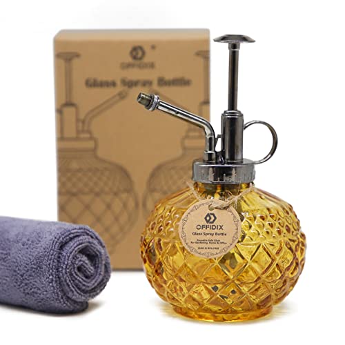 OFFIDIX Glass Plant Mister, 10 oz Vintage Small Glass Spray Bottle Brown - color: H-Brown