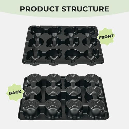 homenote 2 Pack 12 Cell Seed Starter Trays with 24 Clear 4 Inch Plant Pots | Reinforced trays securely hold clear pots with multi-hole drainage for easy root monitoring and healthier seedling growth. - size: 4 Inch, style: 2 Pack Seed Starter Tray+Nursery