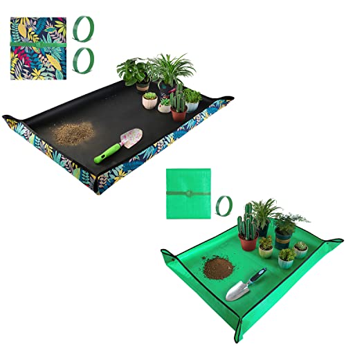 HNXTYAOB Large Repotting Mat for Indoor Plant Transplanting and Mess Control Waterproof Potting Mat Foldable Plant Mat