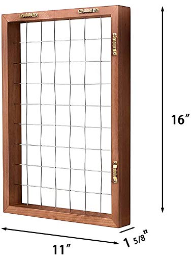 Mkono Double Layer Wall Hanging Glass Planter and Air Plant Frame Hanging, Modern Novel Flower Bulb Vase Plant Terrarium with Retro Wooden Stand, Plants Home Garden Office Decor(Plant Not Included)