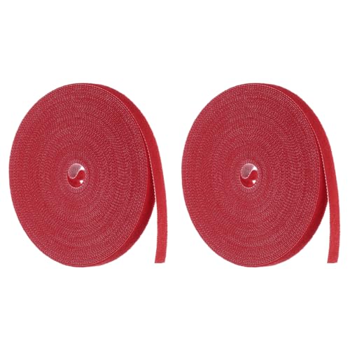 HARFINGTON 2pcs Garden Plant Tape 33ft 25/64" Reusable Garden Plant Ties Strap Nylon Plant Twist Tie for Plant Gardening Home Office, Red - color: Red, size: 33ft x 25/64"