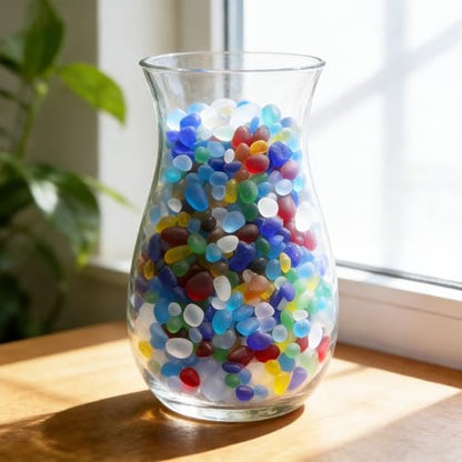 QYGL Sea Glass Stones - 0.55LB Brown Frosted Glass Pebbles Gemstones - color: Brown