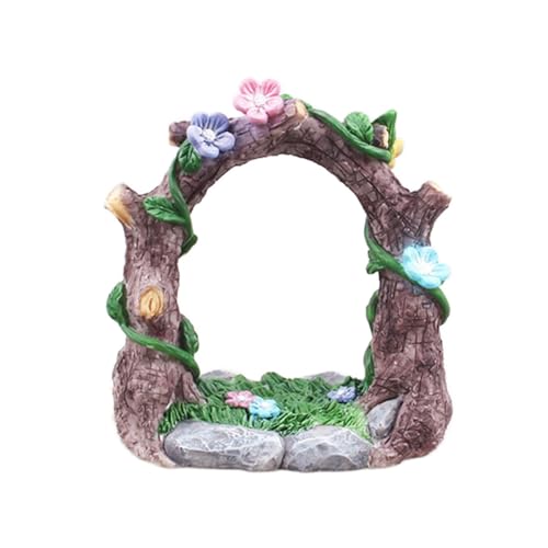 Kai Dream Miniature Fairy Garden Accessories, Resin Craft Flower Arch Figurine, 3.3 * 2 * 3.7 inches, Decorative Landscape, Dollhouse Decor - style: Arch
