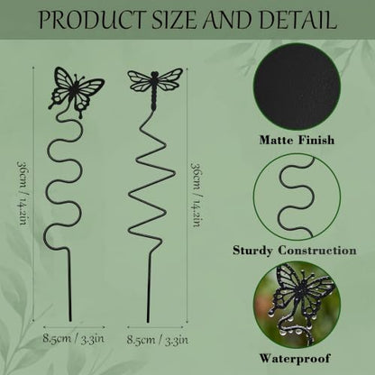 2 Pcs Butterfly Dragonfly Plant Trellis Indoor for Potted Plants | Mini Trellis, Plant Trellis Indoor, Pothos Plant Support, Monstera Trellis, House Plant Trellis, Climbing Plant Support