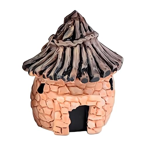 Fairy Garden Mini House Accessories, Miniature Village Hut Figurine Cottage, DIY Micro Landscape Decor Ornaments for Bonsai, Succulent Planting (B) - color: B