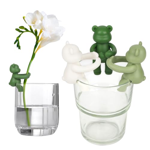 Plant Propagation Buddy, Bears & Elephant Plant Propagation Holder, Plant Support for Sprouts, Stems, Shoots and Cuttings, Cute Plant Supporters for Indoor Garden Plant Lover, 3PCS - style: 2 Green Bears & 1 White Bear