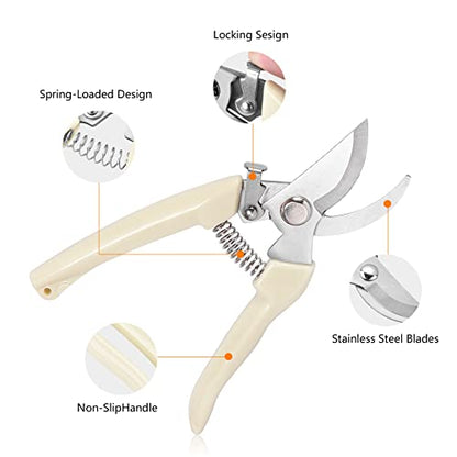 Garden Scissors for Plant, Tip Pruning Shears for Cutting Flowers, Trimming Plants, Bonsai and Fruits Picking (2 PC Bypass Blade Pruner) - style: 2 PC