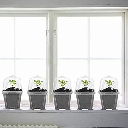 10 Pcs 3" Clear Plant Nursery Pot with Humidity Dome, Plastic Gardening Pot | Plastic Plant Container with Labels, Plastic Gardening Containers Cups for Seedlings Vegetables Succulents Cuttings - color: 10pcs-white, size: 3 Inch