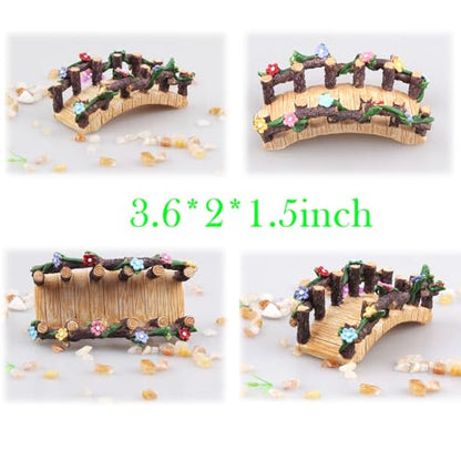 Kai Dream Fairy Garden Bridge,Miniature Resin Bridge Figurine,3.6 * 2 * 1.5 inches, Micro Landscape Tiny Decorative - style: Bridge