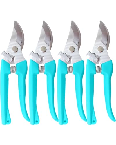 Flower Scissor, Floral Shear for Cutting Fresh Flowers (Blue, 4 Pack) - color: Blue, size: 4 Pack
