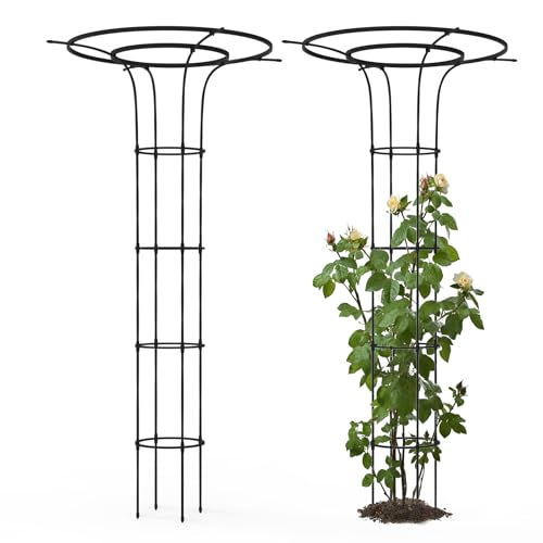 Trellis for Climbing Plants Outdoor 69" H, Mushroom Top Trellis,2Pack - size: 2 pack(Round)