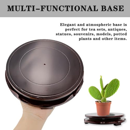 Wooden Display Stand Rotatable Circular Vase Stand Base Antique Jade Stand for Teapot Vase Plant Pedestal Table Home Decoration Household