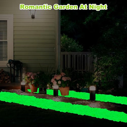 500pc Glow in The Dark Outdoor Rocks Glow in The Dark Fish Rocks Glowing Rocks for Garden Luminous Stones for Aquarium Glowing Stones for Driveway Walkway Patio Lawn Yard,Green - size: 500, style: Green