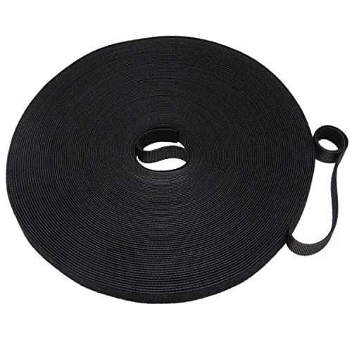 Plant Ties 65.6 Feet, Plant Tape Reusable Nylon Hook and Loop Tape, Garden Strap for Climbing Plants Supports, Tree Ties for Flower Vine Tomato Branches, Cable Wire (Black) - color: Black - 65.5ft
