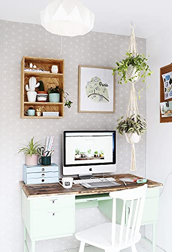 Mkono Macrame Plant Hanger 2 Tier 49" Hanging Plant Holder Indoor Outdoor - size: 49"