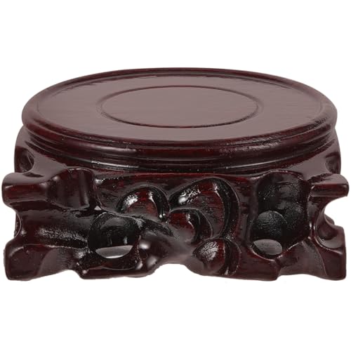 Wood Pedestal Display Base, Wooden Stand Holder for Teapot Buddha | Rustic Brown Platform Riser, Sturdy Decorative Wooden Base for Vases Crafts, Bonsai Plant Stand, Tabletop Centerpiece Holder